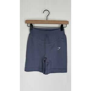 Gymshark Sweat Seamless Shorts Womens XS Evening Blue New Athleisure B6A4S